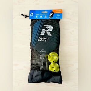 Champion Sports Rhino Wooden Paddle Pickleball Set 2 w/balls Competition Grade